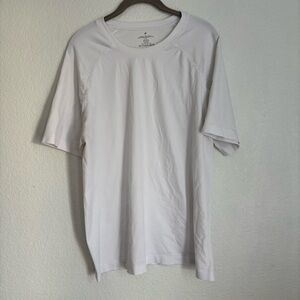 Fabletics Men's White XL Breathable Lightweight Nylon T-Shirt Short Sleeve